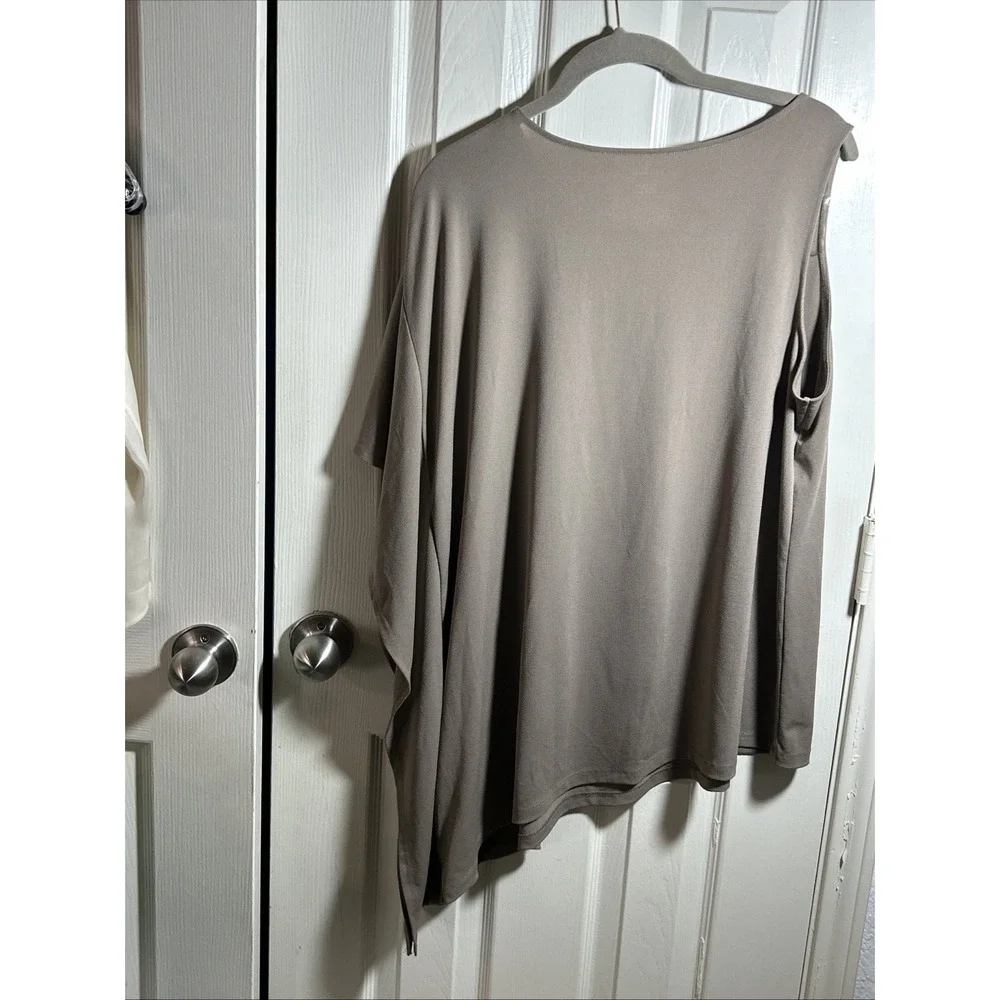 Worthington Tan One Shoulder Polyester Pullover‎ Top Women's Size Large